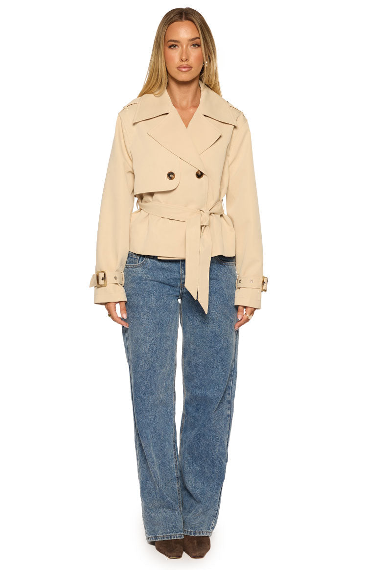 Wilda Cream Cropped Trench Coat
