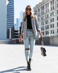 Oxnard Pocketed Houndstooth Blazer