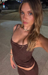 Willow Brown Lace Tank Top
